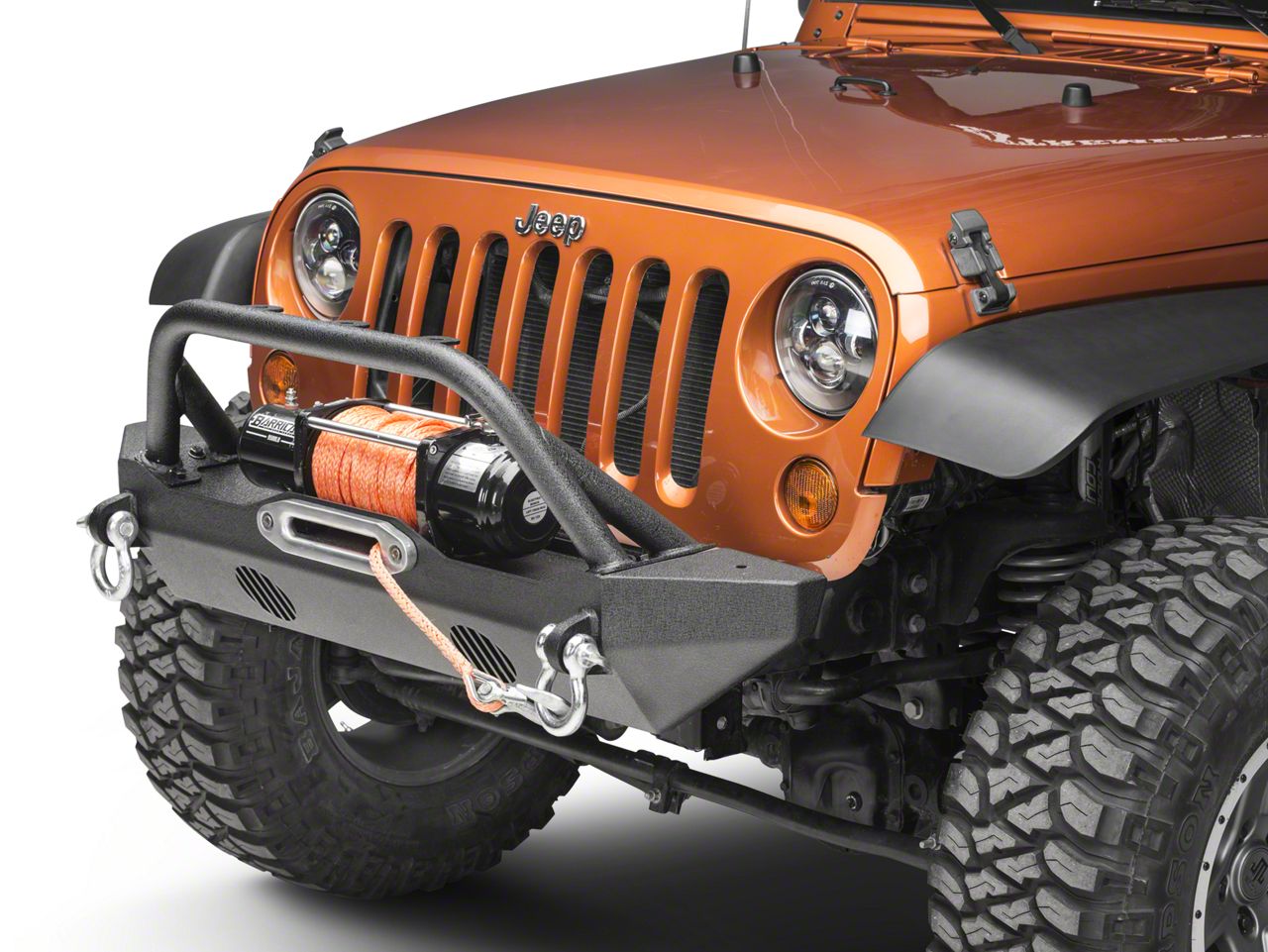 X-Stubby Front Bumper+Built in Winch Plate+Cover Fit 07-17 Jeep JK Wrangle